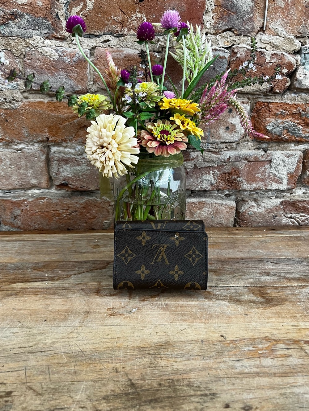 Faux Louis Vuitton Monogram Canvas Small Wallet - Brown